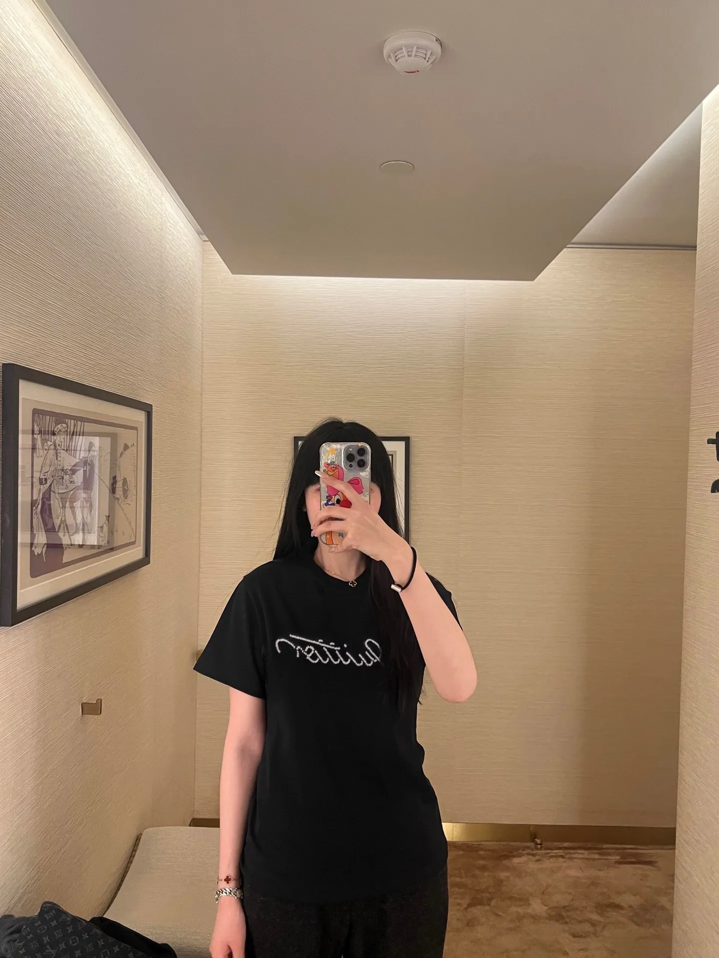 Louis Vuitton/Louis Vuitton 26ss beaded signature letter short sleeves